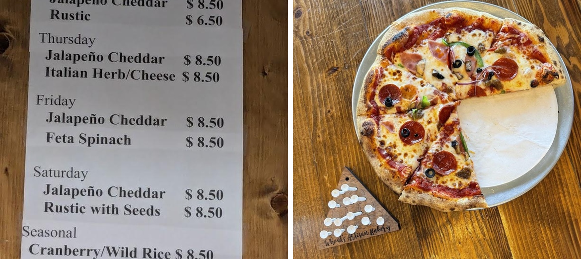 Wheat's Artisan Bakery and Pizzeria Menu
